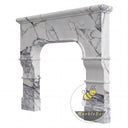Modern white marble fireplace in Milas Lilac - Image 3