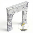 Modern white marble fireplace in Milas Lilac - Image 4