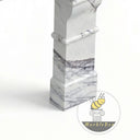 Modern white marble fireplace in Milas Lilac - Image 7