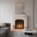 White marble fireplace mantel in Milas Lilac - Image 2