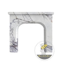 White marble fireplace mantel in Milas Lilac - Image 3