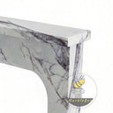 White marble fireplace mantel in Milas Lilac - Image 6