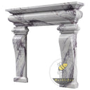 Unique design marble fireplace in Milas Lilac - Image 4