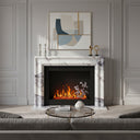 Modern marble fireplace in Milas Lilac - Image 2