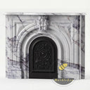 Carved marble fireplace surround in Milas Lilac - Image 3