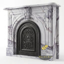 Carved marble fireplace surround in Milas Lilac - Image 4