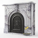Carved marble fireplace surround in Milas Lilac - Image 4