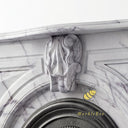 Carved marble fireplace surround in Milas Lilac - Image 5