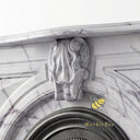 Carved marble fireplace surround in Milas Lilac - Image 5