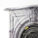 Carved marble fireplace surround in Milas Lilac - Image 6