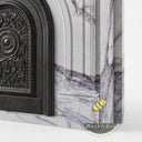 Carved marble fireplace surround in Milas Lilac - Image 7