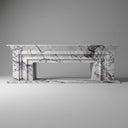 White marble electric fireplace in Milas Lilac - Image 1