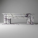 White marble electric fireplace in Milas Lilac - Image 1