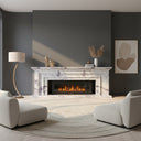 White marble electric fireplace in Milas Lilac - Image 2