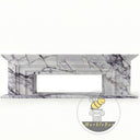 White marble electric fireplace in Milas Lilac - Image 3