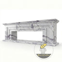 White marble electric fireplace in Milas Lilac - Image 4