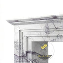 White marble electric fireplace in Milas Lilac - Image 5