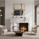 Electric fireplace with marble surround in Milas Lilac - Image 2
