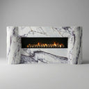 Modern white marble fireplace mantel in Milas Lilac - Image 1