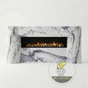 Modern white marble fireplace mantel in Milas Lilac - Image 3