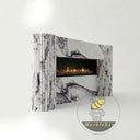 Modern white marble fireplace mantel in Milas Lilac - Image 4