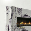 Modern white marble fireplace mantel in Milas Lilac - Image 5