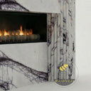 Modern white marble fireplace mantel in Milas Lilac - Image 7