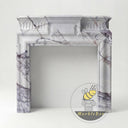 Marble fireplace mantel for sale in Milas Lilac - Image 3