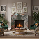 Fluted Marble fireplace surround in Four season green - Image 2