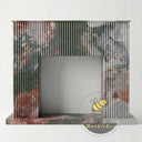 Fluted Marble fireplace surround in Four season green - Image 3