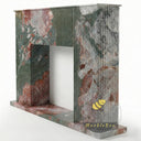 Fluted Marble fireplace surround in Four season green - Image 4
