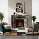 Marble fireplace mantel for sale in Four season green - Image 2