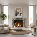 Simple design marble fireplace surround in Four season green - Image 2
