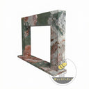 Simple design marble fireplace surround in Four season green - Image 4