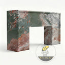 Modern minimalist fireplace surround in Four season green - Image 4