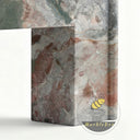 Modern minimalist fireplace surround in Four season green - Image 7