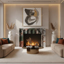 Custom marble fireplace surround in Four season green - Image 2