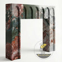 Custom marble fireplace surround in Four season green - Image 4