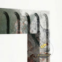 Custom marble fireplace surround in Four season green - Image 6