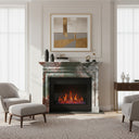Electric marble fireplace surround in Four season green - Image 2