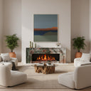 Modern marble fireplace in Four season green - Image 2