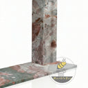 Modern marble fireplace mantel in Four season green - Image 7