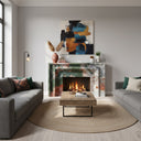 Custom marble fireplace surround in Four season green - Image 2