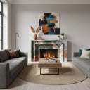 Custom marble fireplace surround in Four season green - Image 2