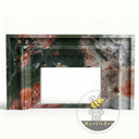 Custom marble fireplace surround in Four season green - Image 3