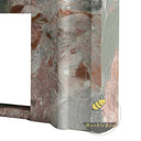 Custom marble fireplace surround in Four season green - Image 7