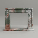 Custom marble fireplace surround in Four season green - Image 1