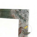 Custom marble fireplace surround in Four season green - Image 6