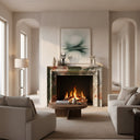 Electric marble fireplace surround in Four season green - Image 2