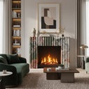 Modern marble fireplace in Four season green - Image 2